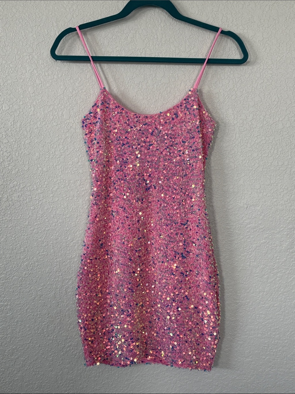 Lucy in the Sky Pink Iridescent Sequin Cami Dress